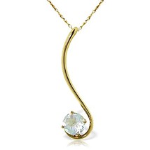 Galaxy Gold GG 14k Solid Gold 18&quot; Necklace with Natural Aquamarine - £451.21 GBP