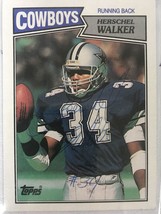 Herschel Walker Signed Autographed 1987 Topps Football Card - Dallas Cow... - £15.95 GBP