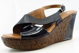 Naturalizer Size 6.5 M Black Slingback Patent Leather Women Sandal Shoes - £15.78 GBP