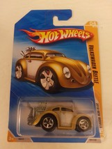 Hot Wheels 2010 #004 Gold Volkswagen Beetle 5SP Malaysia New Models 04/44 MOC - $11.99