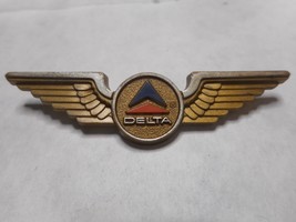 Delta Airlines Kids Pilot Uniform Wings Lapel Plastic Pin Stoffel Seals 2 5/8&quot; - £7.75 GBP