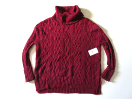 NWT Free People Complex in Red Destroyed Rip Cable Knit Cowl Sweater XS $128 - £34.77 GBP