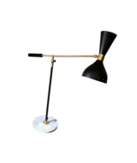 Modern Marble Base Table Lamp – Brass Finish, Home Office Desk Lighting - $450.00