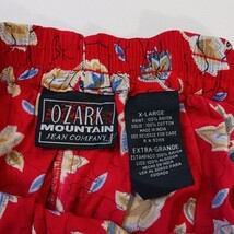 Vintage Ozark Mountain RN#53166 Women's Red Cotton Blend Floral Pleated Skirt XL image 3
