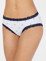 Jenni Cotton Lace Trim Hipster Underwear, Color: Stripped Palm, Size: Small - $9.89
