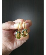 Natural Oval Lemon Quartz Dainty Gemstone Earrings - $105.00