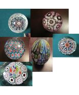 Paperweight Thousand Flowers Italy Murano Millefiore  PICK ONE^ - $104.52 CAD