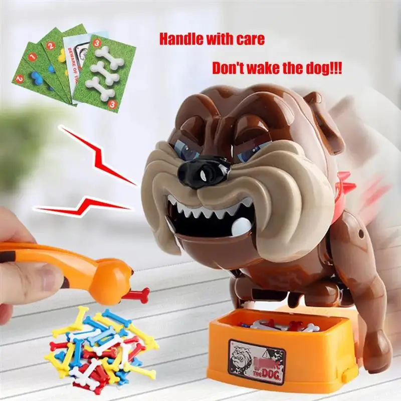 Funny Tricky Toys Bad Dog Chew Bone Action Games Biting Wake Dog Parents - £20.34 GBP