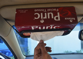 Car Clip Sun Visor Tissue Holder Box Paper Case Cover Napkin Universal AC55 - $7.89