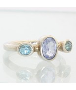 Blue Lavender Spinel and Blue Zircon Handmade Sterling Ladies Ring size ... - £96.36 GBP