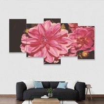 Multi-Piece 1 Image Pink Floral Shabby Chic Ready To Hang Wall Art Home Decor - £81.18 GBP