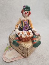 1996 Lefton Music Box Clown Puppy Dogs - Put On A Happy Face - Yamada Or... - $39.37