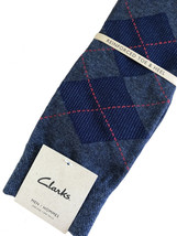 Clarks Mens Socks Argyle Medium Blue Dress Casual Cotton Reinforced Toe ... - £21.61 GBP