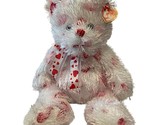 Hugz Large Shaggy White Punkies Bear TY Beanies Heart Design Retired Val... - £18.34 GBP