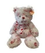 Hugz Large Shaggy White Punkies Bear TY Beanies Heart Design Retired Val... - $423.28 MXN