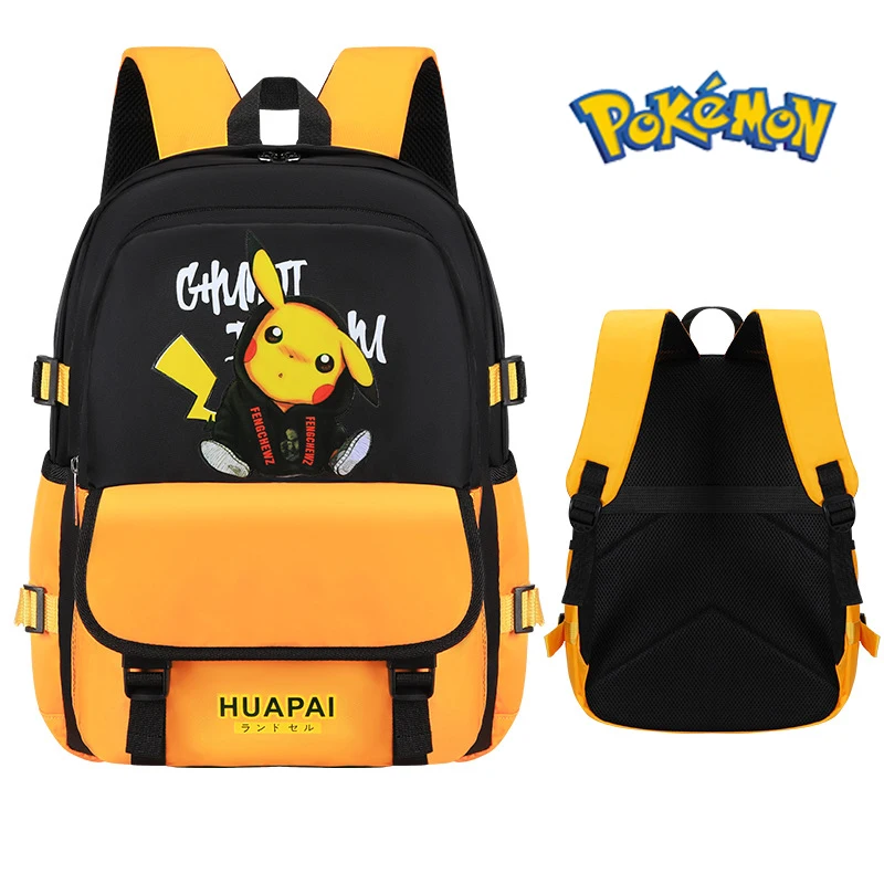 Pokemon Pikachu School Bags Backpacks Anime Figures Kids Bags Big Capacity Space - £22.61 GBP+