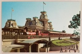 Walt Disney World Steam Train Railroad Station Chrome Postcard - $9.88