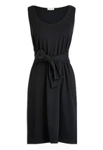 NEW JCrew Factory Tie Front Cotton Dress Black Size M NWT - £26.86 GBP