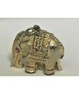 VTG Elephant Tiny Gold Toned with Enamel and red Rhinestones  Perfume Pe... - £11.50 GBP