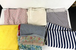 VTG Lot of 6 Fabric Floral Striped Solid Quilt Mixed 70s 80s Sewing Yards 18YD+ - £53.42 GBP