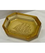 Vintage Open Salt Dish Cellar Intaglio Ship - $426.39 MXN