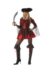 BOOTY-LICIOUS Pirate Vixen Sexy Adult Halloween Costume Women&#39;s Size Large 10-12 - £29.97 GBP