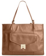 Tommy Hilfiger Postino Casual Leather Large Taupe Tote - $190.80