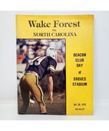 Vintage 1976 Wake Forest Demon Deacons vs UNC North Carolina Football Pr... - $19.95
