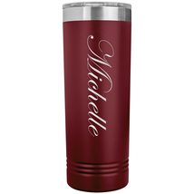 Michelle - 22oz Insulated Skinny Tumbler Personalized Name - Maroon - £26.37 GBP