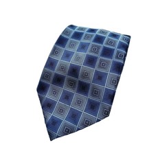Van Heusen Blue Tie Squares Polyester Necktie Standard - $4.94