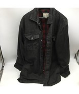 High Sierra Mens Insulated Black Denim Shirt/Jacket Shacket Sz L Red Bla... - $29.99