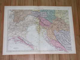 1891 Antique Map Of Dalmatia Istria Italy Carniola Slovenia Tirol Austria - $24.39