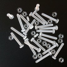 Multi - 100 x Clear Acrylic Plastic Nuts &amp; Bolts M3,M4,M5,M6, M8 x 20mm ... - £33.06 GBP