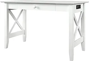 AFI Lexi Desk with Drawer and Charging Station in White - $304.99