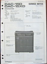 Roland DAC-15D and DAC-15XD Guitar Amp Original Service Manual / Schemat... - $39.59