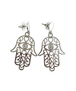 Hamsa Drop Earrings | Silver - $25.00