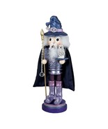 Kurt Adler Wooden Nutcracker Wizard w/ Staff Owl Crystal Purple 18&quot; H - £63.30 GBP