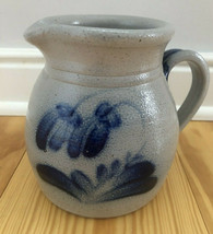 Vintage 1989 Eldreth Pottery Pitcher Cobalt Blue Salt Glazed 6” Pitcher - £46.70 GBP