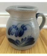 Vintage 1989 Eldreth Pottery Pitcher Cobalt Blue Salt Glazed 6” Pitcher - £47.58 GBP