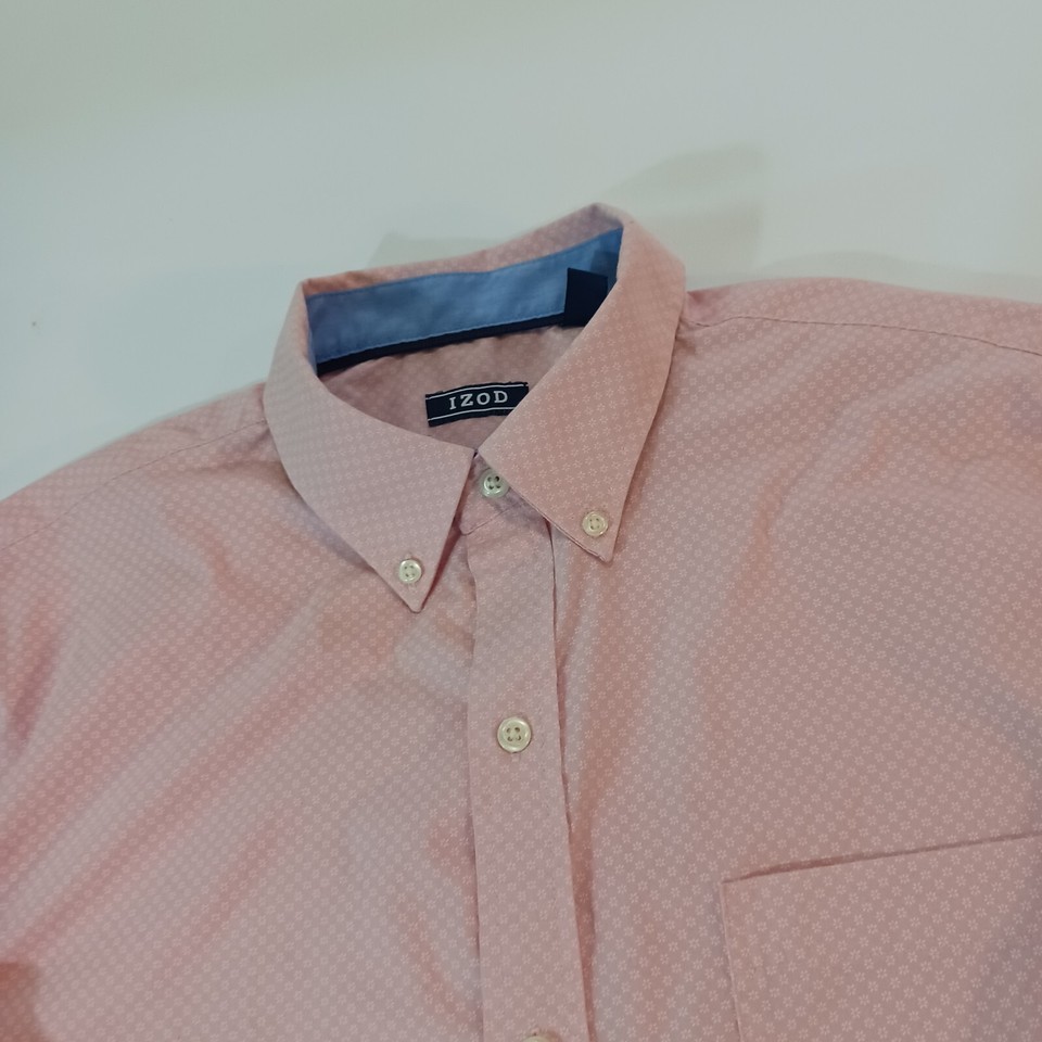 IZOD 45PW392 Men's Peach Button-Down Collar Shirt Long Sleeve Size Large Item image 9