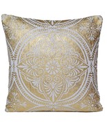 Mandala Cushion Covers Chakra Gold White Cotton 50cm 20&quot; Hand Woven Deco... - £14.03 GBP
