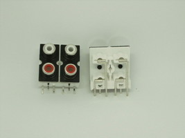 2x Pcs Pack RCA A/V Left Right White Red Dual 2 Holes 6 Pins Socket Port Jack - £8.07 GBP