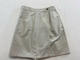 Alia Sport Women&#39;s Size 12 Skort Beige Cotton Shorts Skirt Front Button Flap - £6.95 GBP