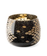 6&quot; Black and Gold Artisan Bubble Glass Vase - $2,178.38 MXN