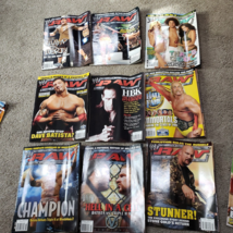 LOT 9 2005 WWE Raw Wrestling Magazines w/ posters That&#39;s Cool October Hu... - £35.86 GBP