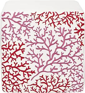 Safavieh Mercer Collection Allison White/Red/Pink Branches Ottoman - $209.99