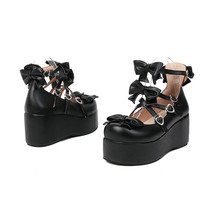 Princess Lolita Platform Mary Jane Girls Tea Party Shoes Criss-Cross Strap Sweet - £63.07 GBP