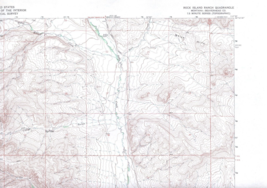 Rock Island Ranch, Montana 1965 Vintage USGS Topo Map 7.5 Quadrangle Topographic - £17.93 GBP