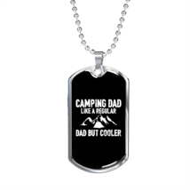 Camper Necklace  Camping Dad Like  Necklace Stainless Steel or 18k Gold Dog Tag - $47.45+