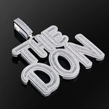 Custom Men&#39;s Hip Hop Pendant CZ Diamond Pendant, 14k White Gold Plated - £223.69 GBP